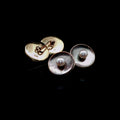 Vintage 14k Yellow Gold Mother-of-Pearl Cufflinks with Pearls