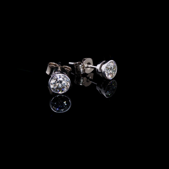 18ct White Gold Diamond Stud Earrings with Detachable Diamond Enhancers