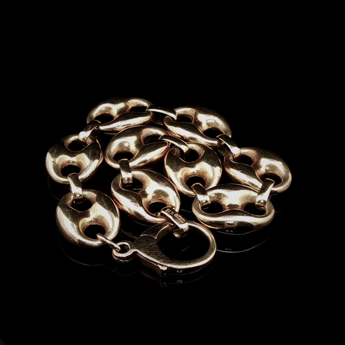 Vintage 14k Yellow Gold Mariner Link Bracelet, 25.7g