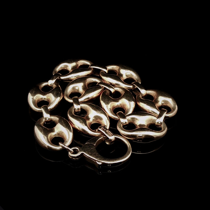 Vintage 14k Yellow Gold Mariner Link Bracelet, 25.7g