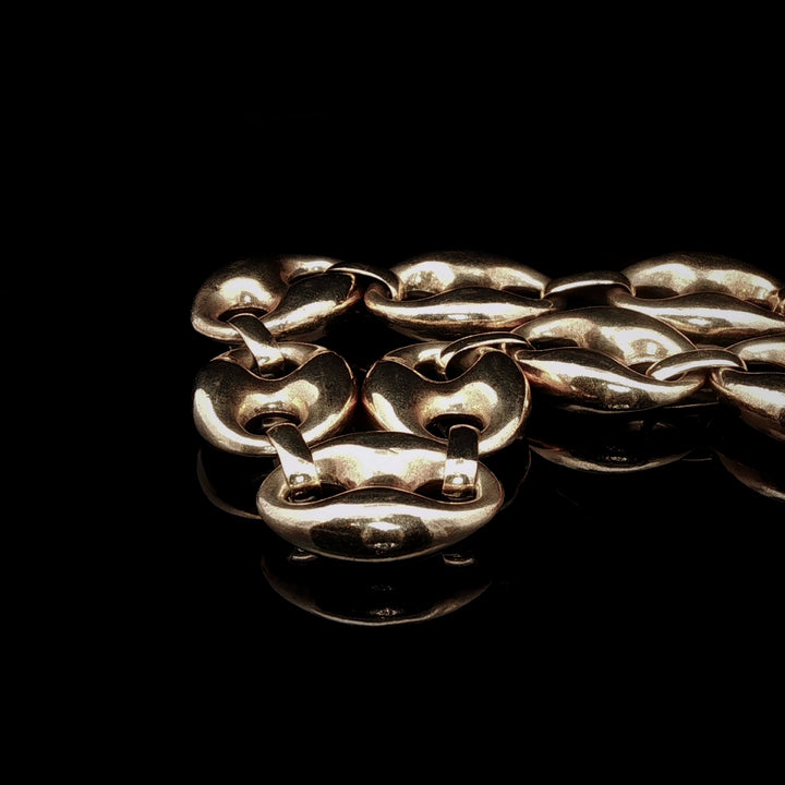 Vintage 14k Yellow Gold Mariner Link Bracelet, 25.7g
