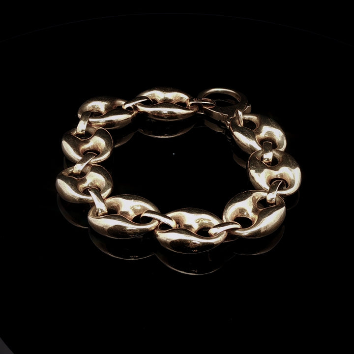 Vintage 14k Yellow Gold Mariner Link Bracelet, 25.7g