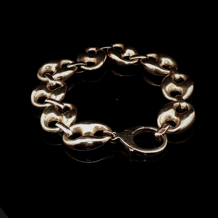 Vintage 14k Yellow Gold Mariner Link Bracelet, 25.7g
