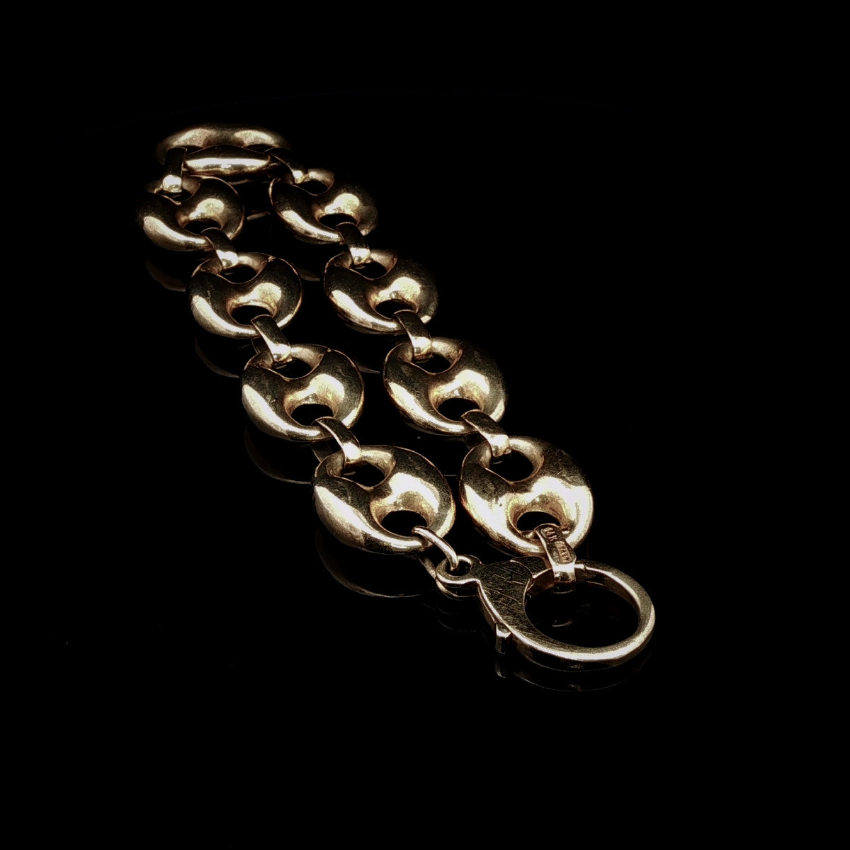 Vintage 14k Yellow Gold Mariner Link Bracelet, 25.7g