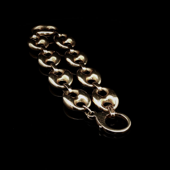 Vintage 14k Yellow Gold Mariner Link Bracelet, 25.7g