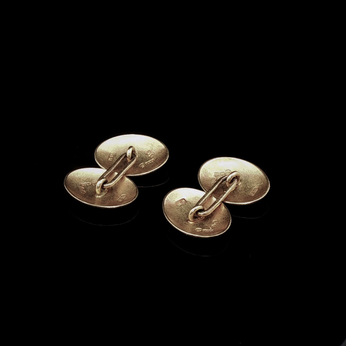 Antique Victorian 15ct Yellow Gold Engraved Cufflinks, London 1884