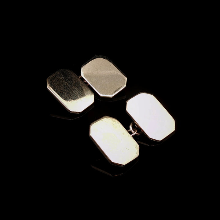 9ct Yellow Gold Octagonal Cufflinks, 11.5g