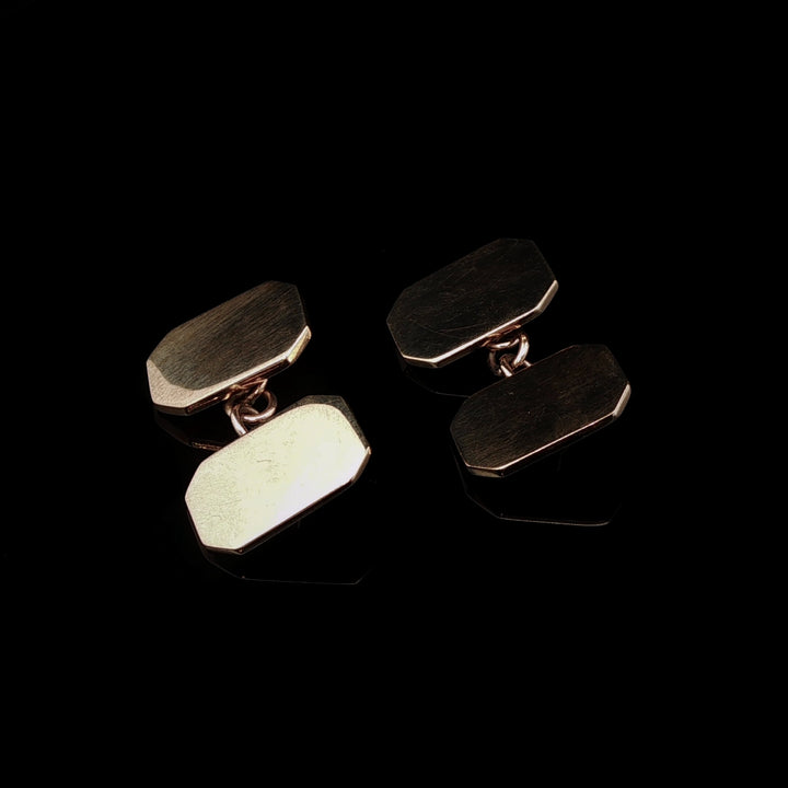 9ct Yellow Gold Octagonal Cufflinks, 11.5g