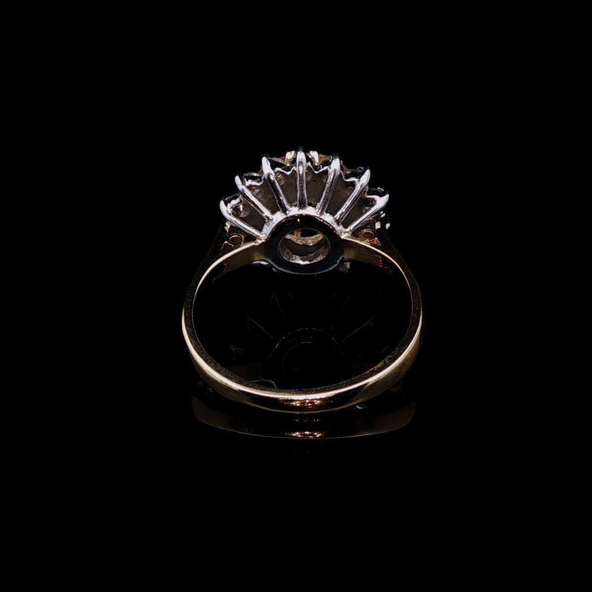 Vintage 18ct Gold 3.00ct Yellow Topaz and Diamond Cluster Ring