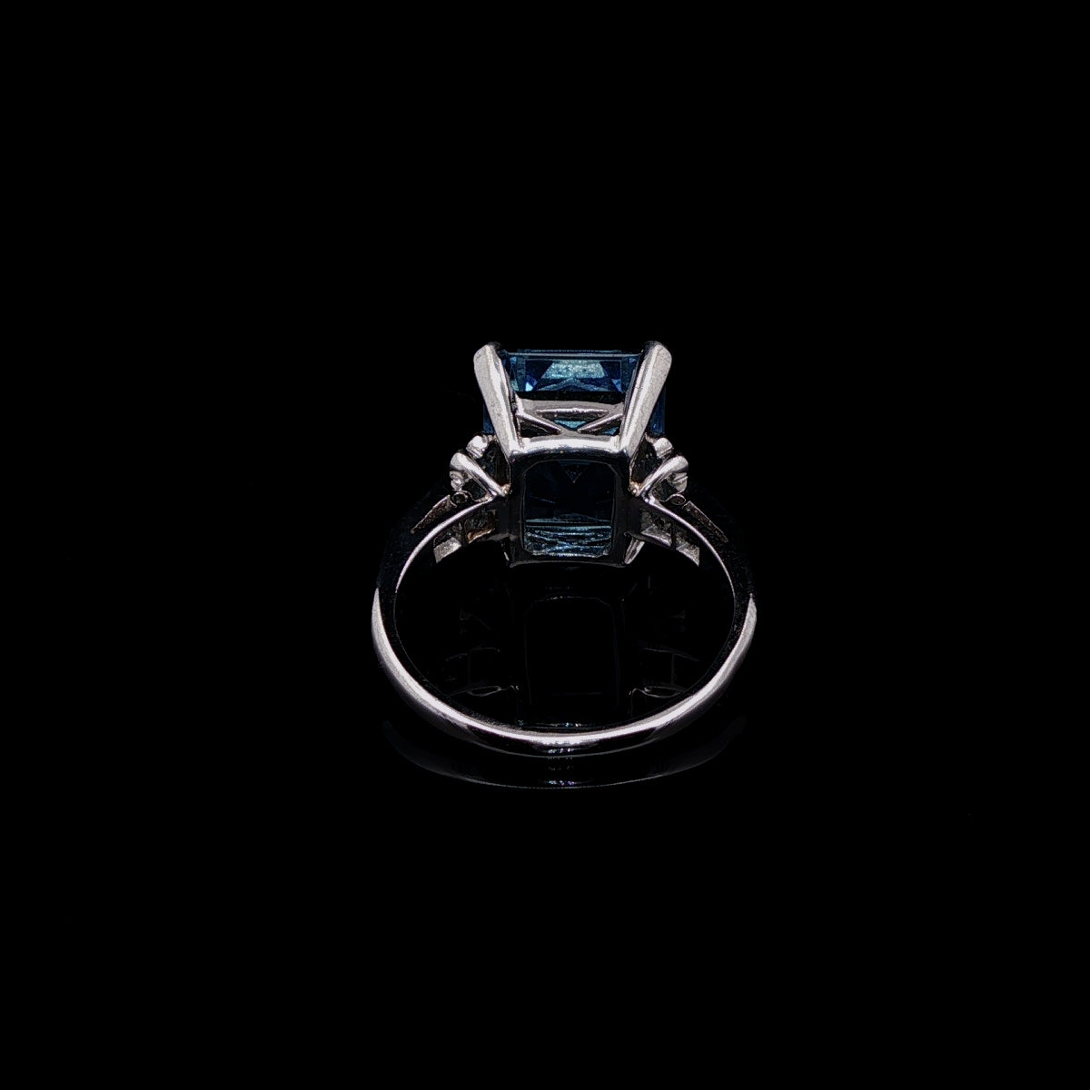 Platinum 5.46ct Aquamarine and Diamond Cocktail Ring, London 2019