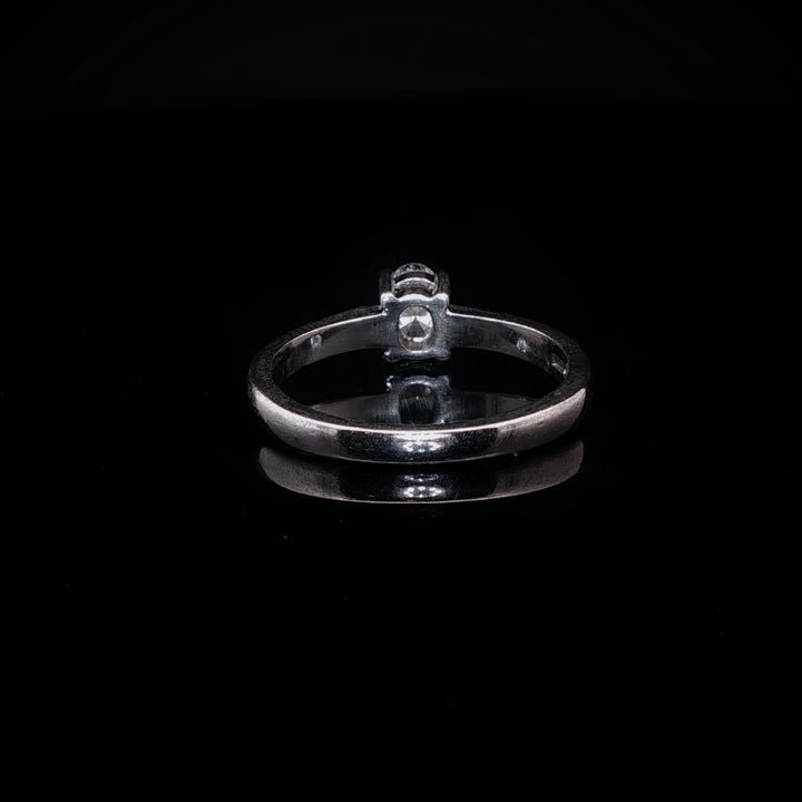 18ct White Gold Oval Diamond Single Stone Ring, 0.33ct