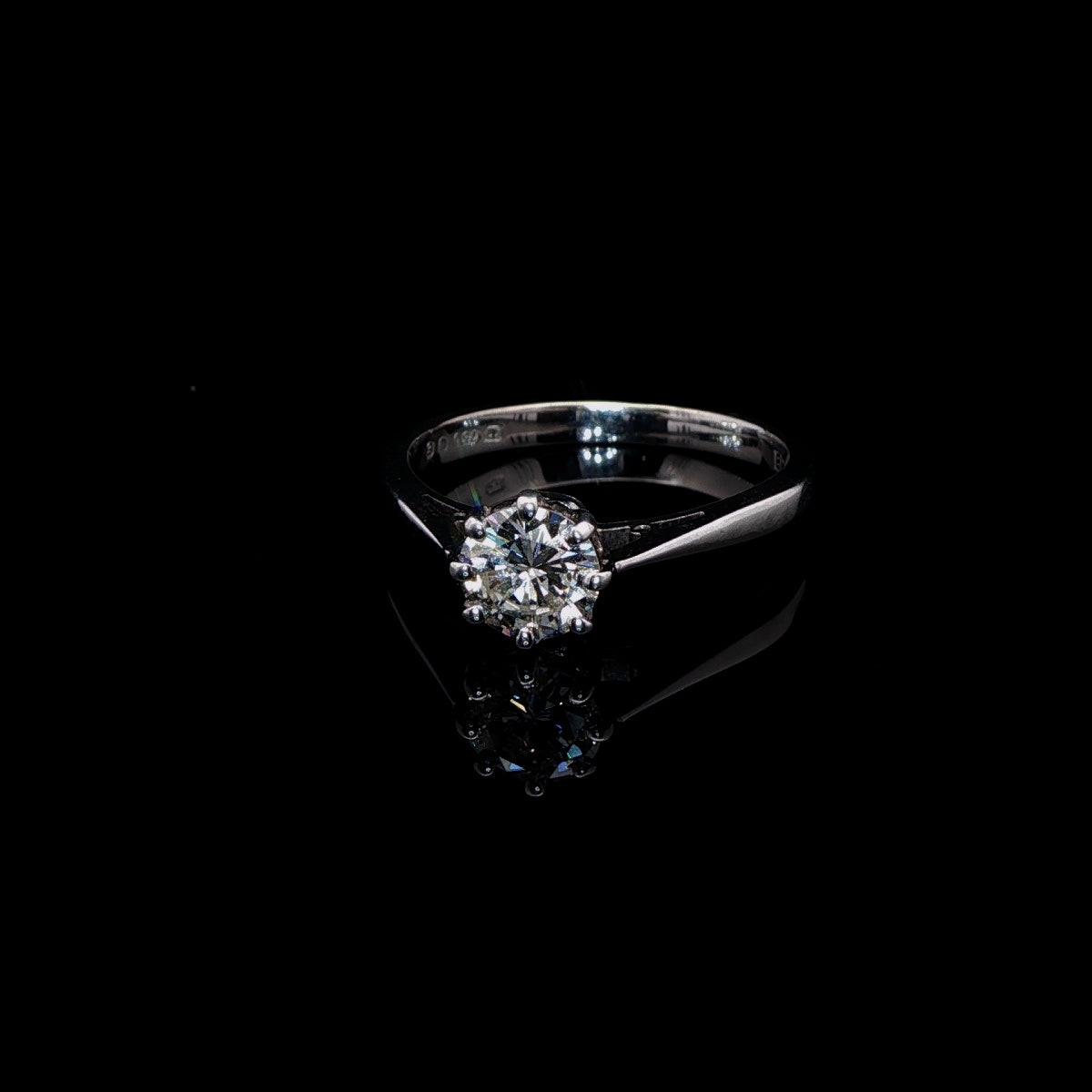 18ct White Gold Brilliant Cut Diamond Ring, 0.50ct