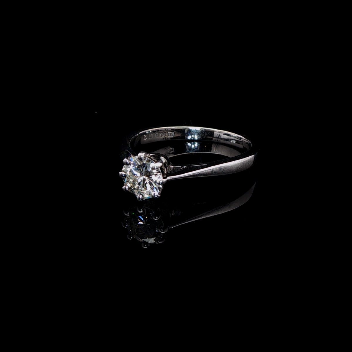 18ct White Gold Brilliant Cut Diamond Ring, 0.50ct