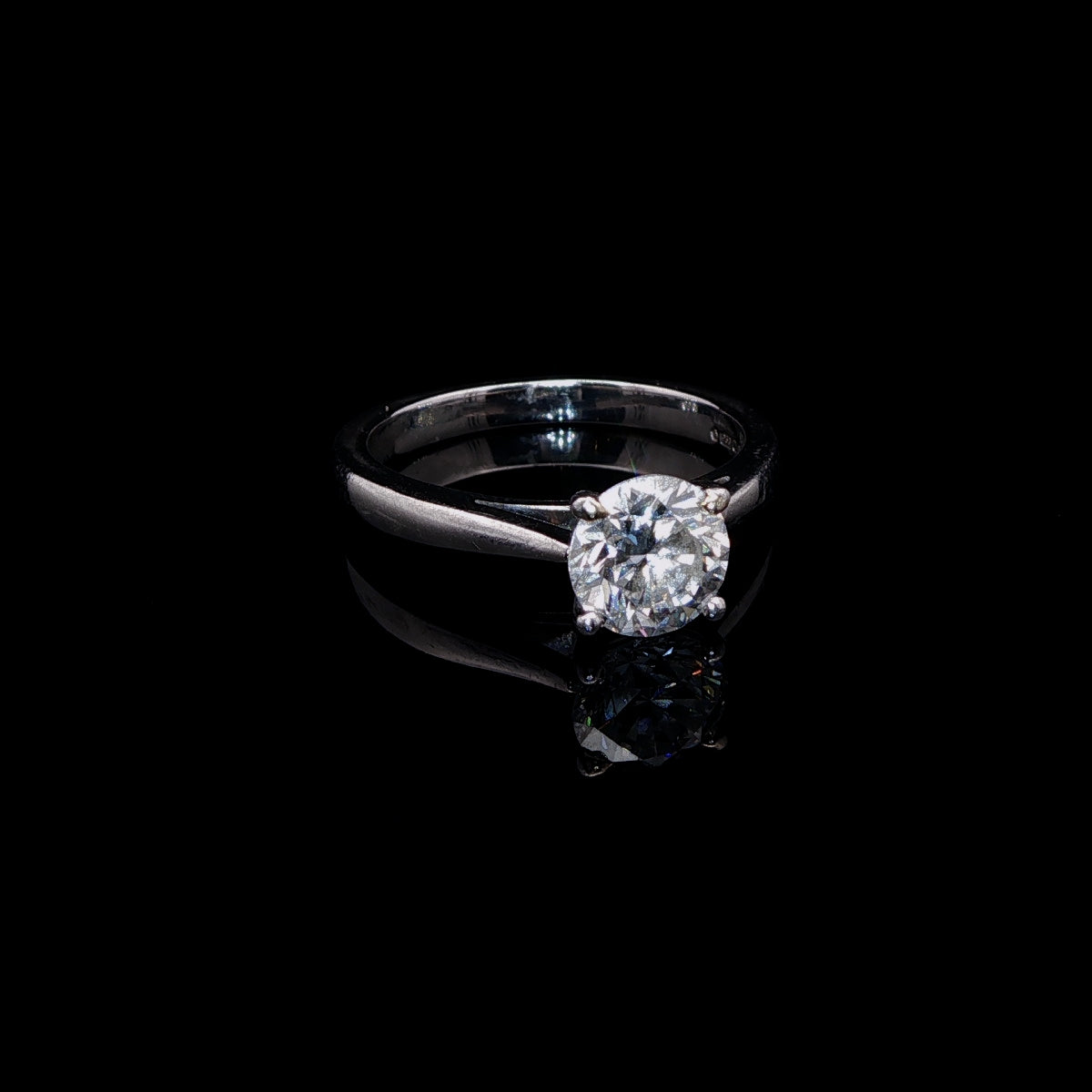 Platinum Single Stone Diamond Ring, 0.90ct