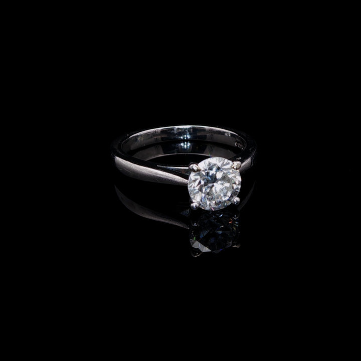 Platinum Single Stone Diamond Ring, 0.90ct