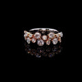 18ct Yellow and White Gold Two Row Diamond Bubble Ring, 1.06ct