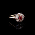 Antique Victorian 18ct Gold Ruby and Old Cut Diamond Cluster Ring