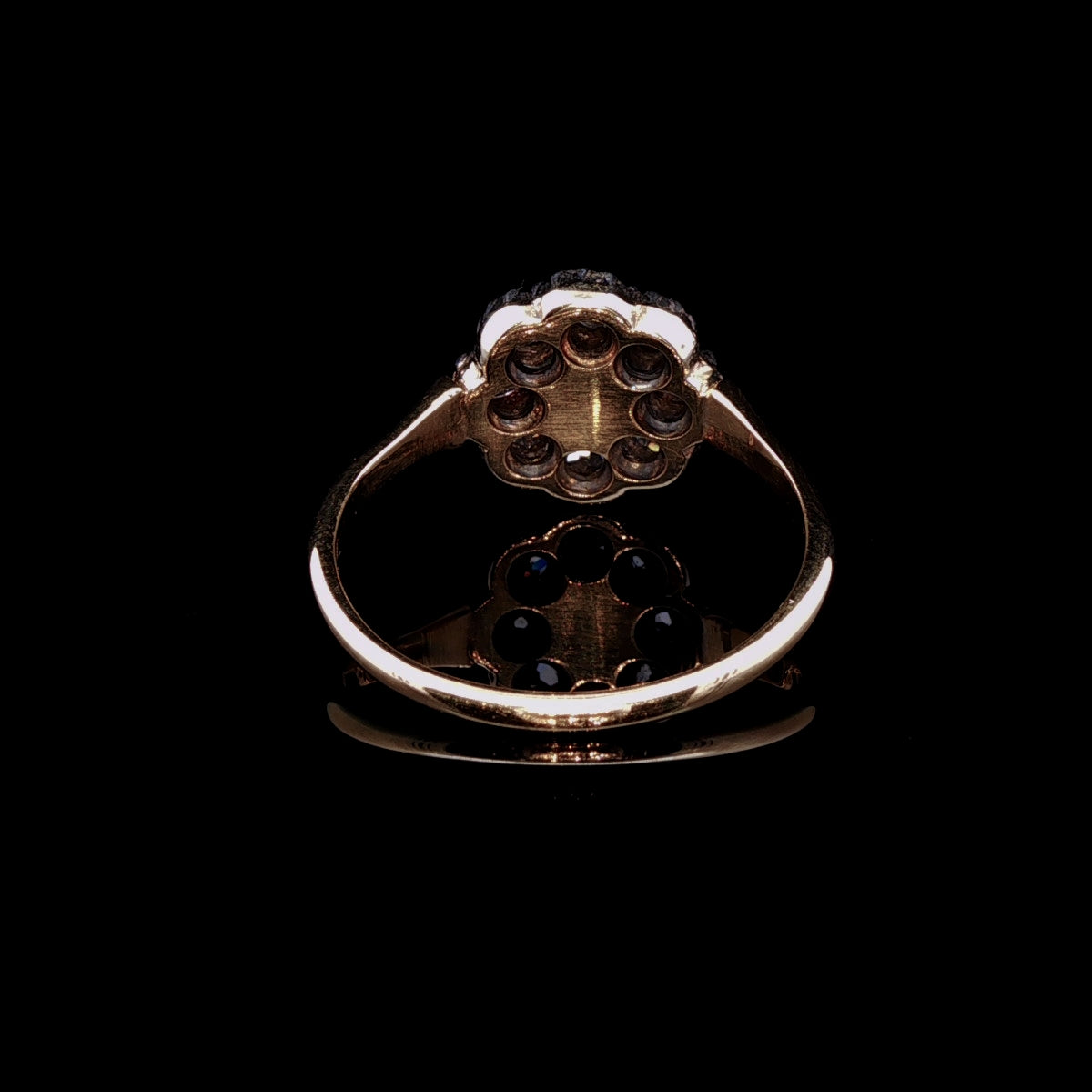 Antique Victorian 18ct Gold Ruby and Old Cut Diamond Cluster Ring