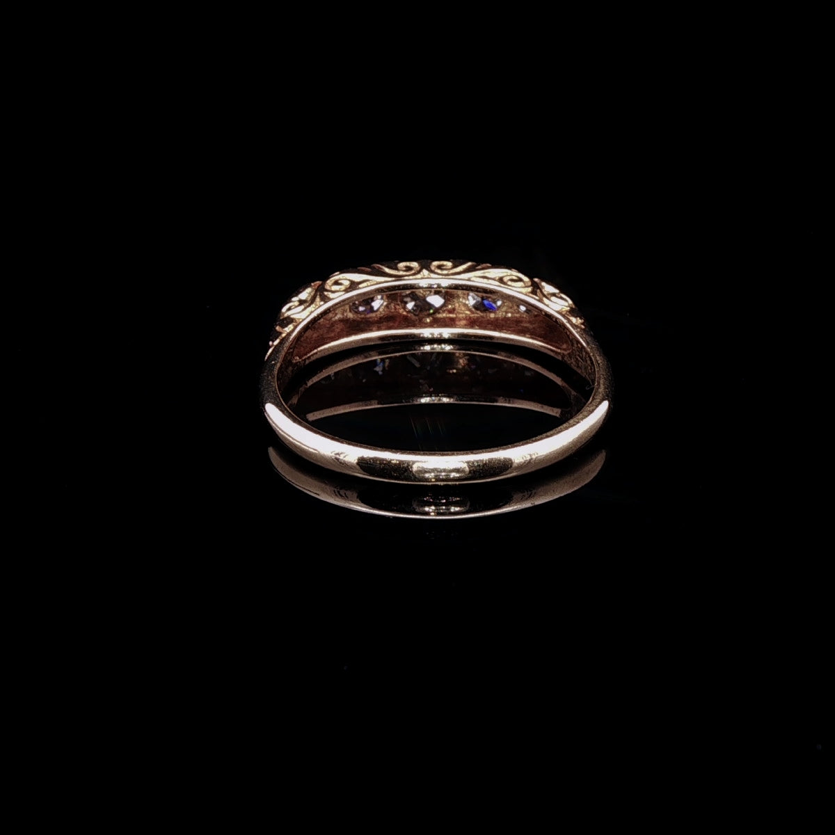Antique 18ct Gold Five Stone Old Cut Diamond Ring, 0.55ct