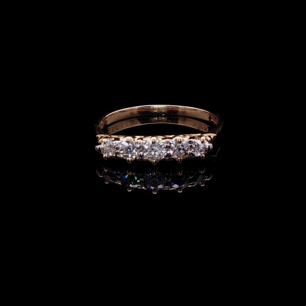 Antique 18ct Yellow Gold Five Stone Old Cut Diamond Ring