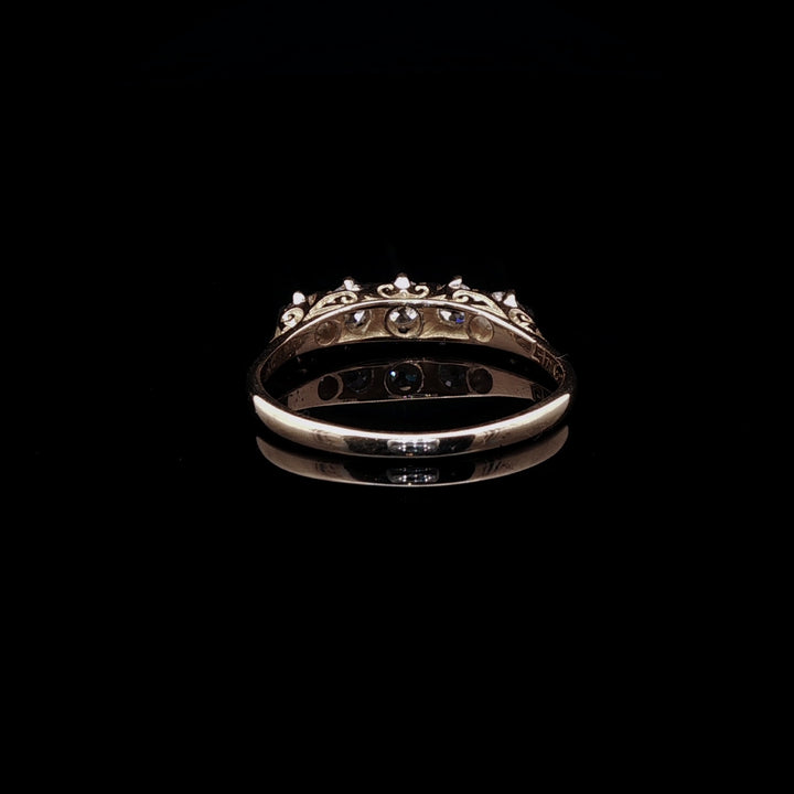 Antique 18ct Yellow Gold Five Stone Old Cut Diamond Ring