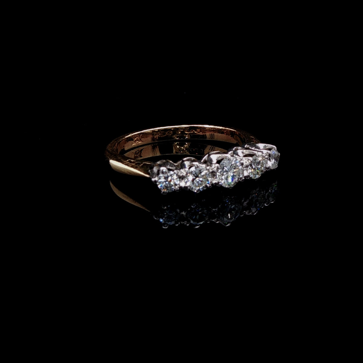 18ct Gold Five Stone Brilliant Cut Diamond Ring, 0.50ct