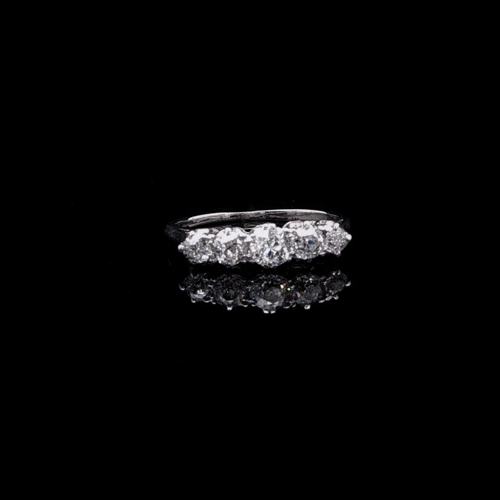 18ct Gold and Platinum Five Stone Old Cut Diamond Ring