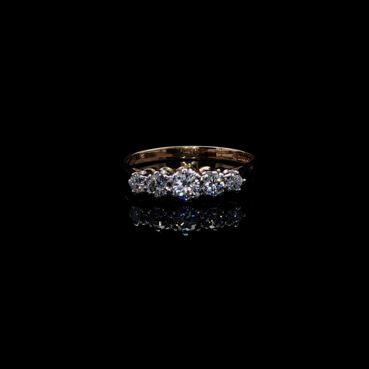 18ct Gold Five Stone Diamond Ring, 0.40ct