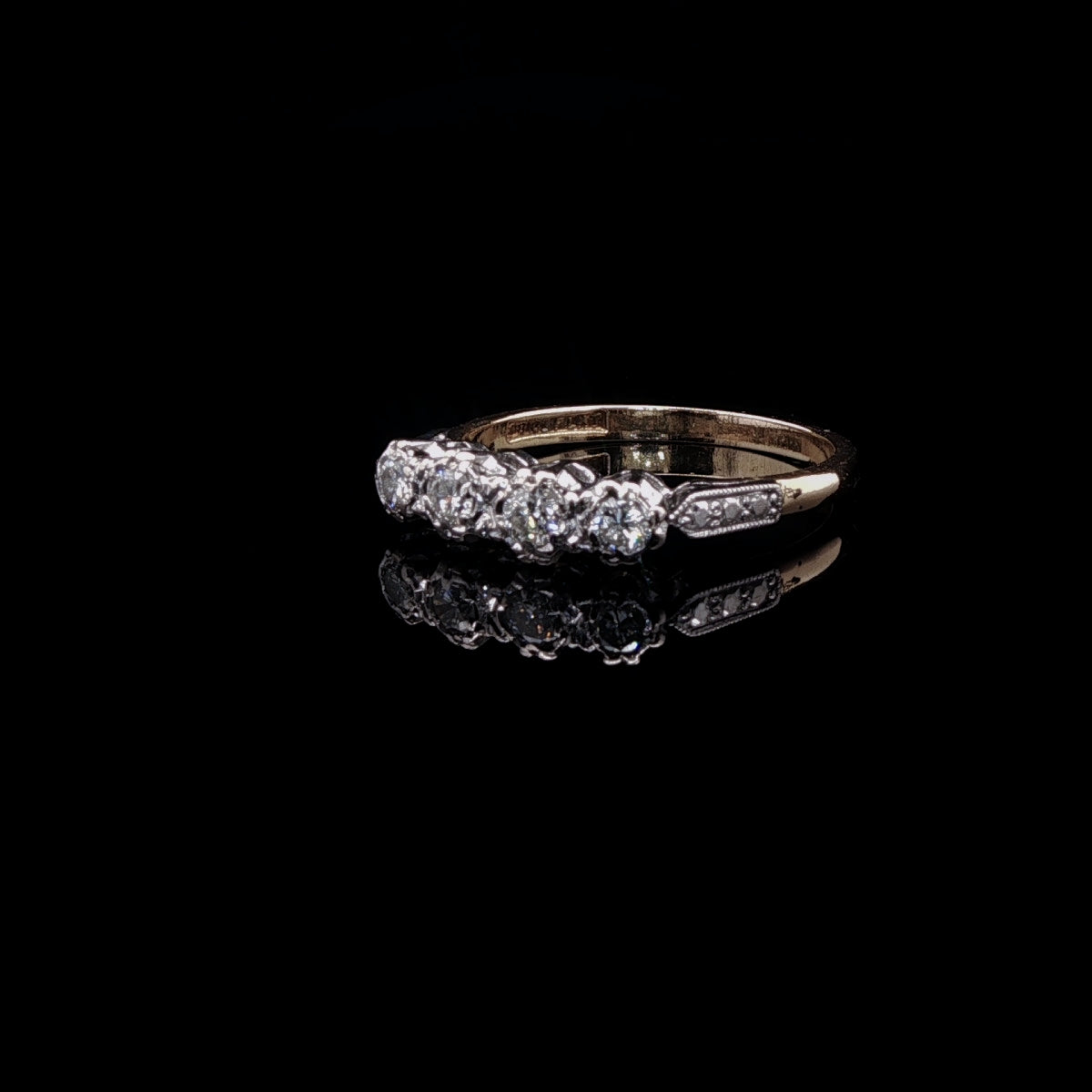 18ct Gold and Platinum Four Stone Diamond Ring