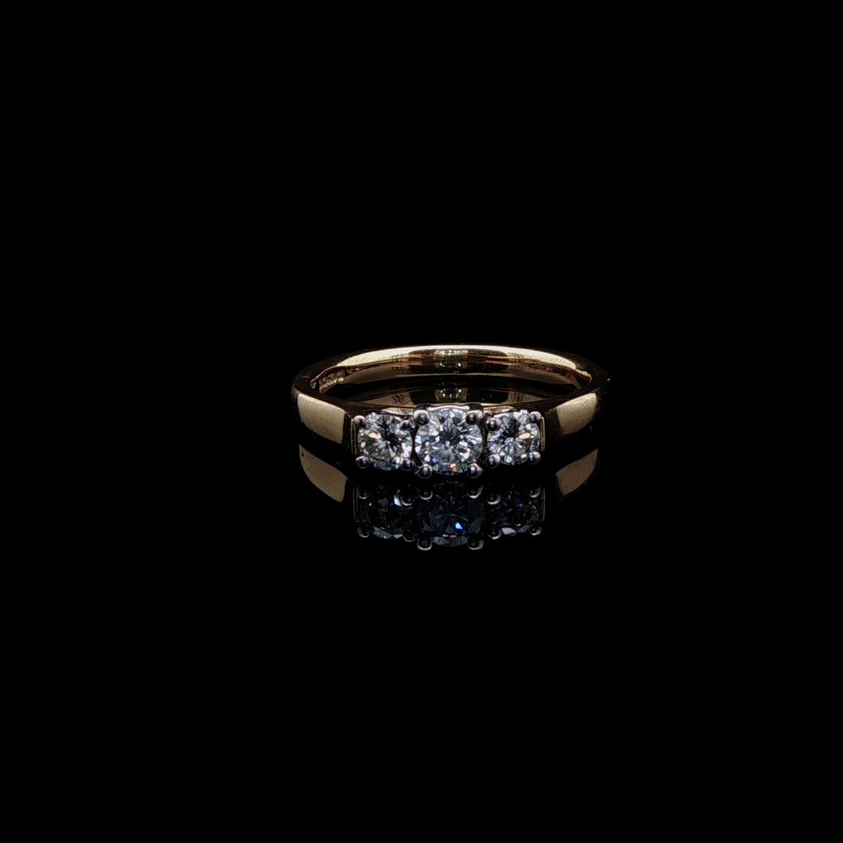 18ct Gold Brilliant Cut Three Stone Diamond Ring, 0.60ct