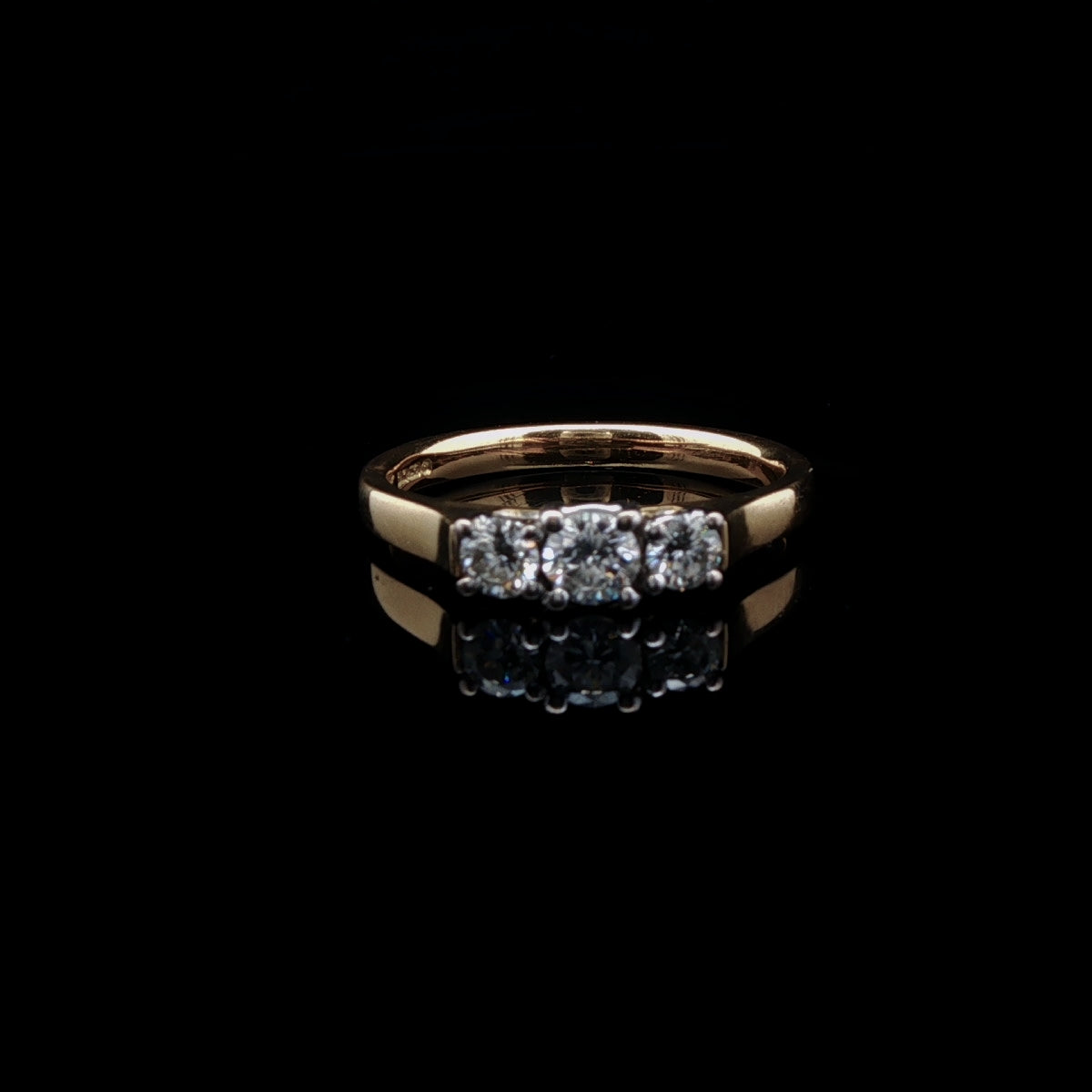 18ct Gold Brilliant Cut Three Stone Diamond Ring, 0.60ct