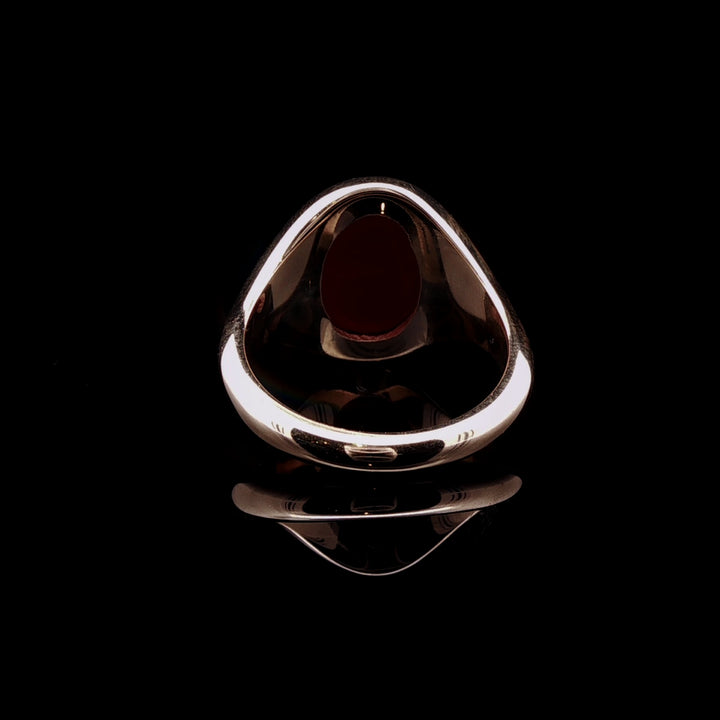 9ct Gold Oval Cornelian Stone Signet Ring, 9.2g
