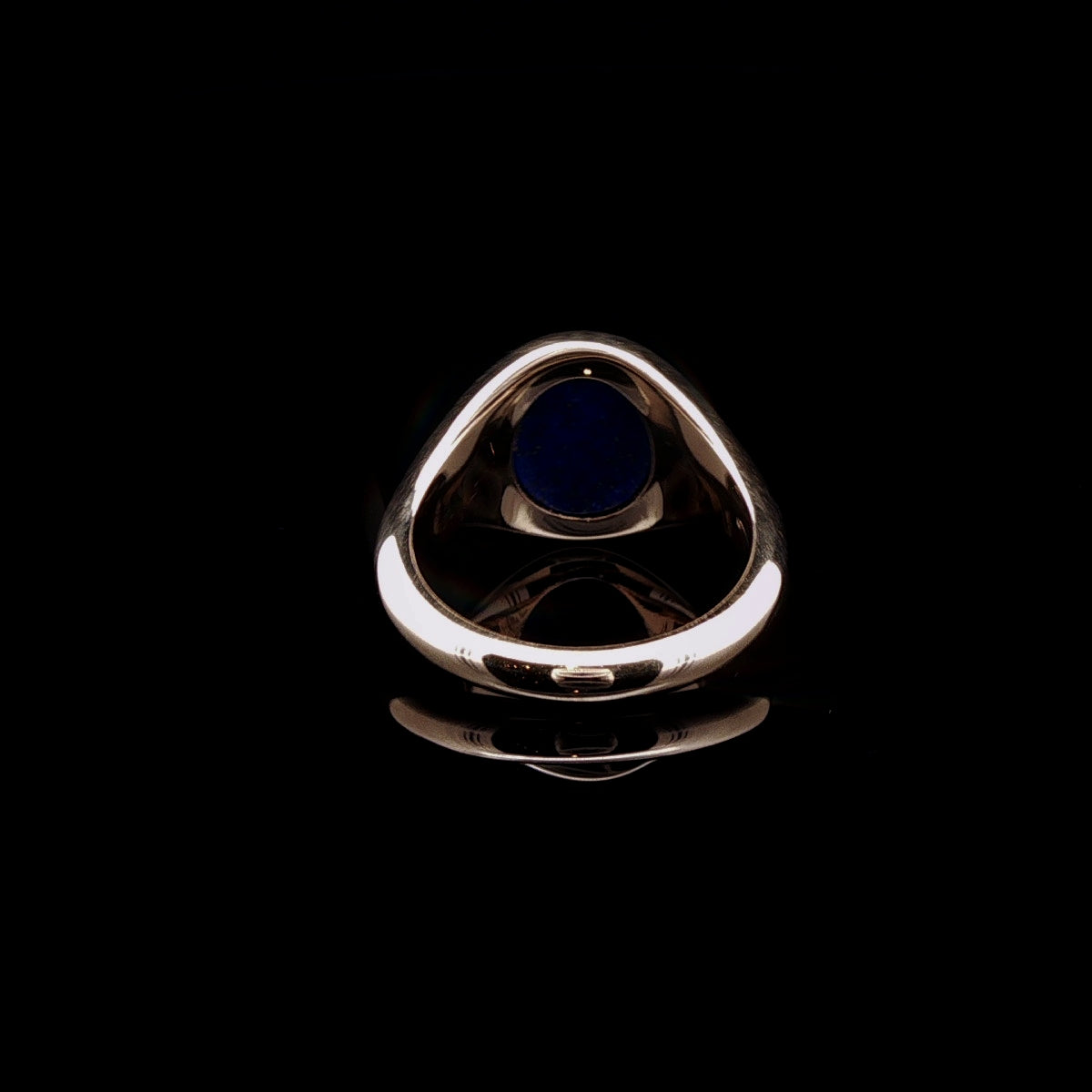 9ct Gold Oval Lapis Stone Signet Ring,4.6g