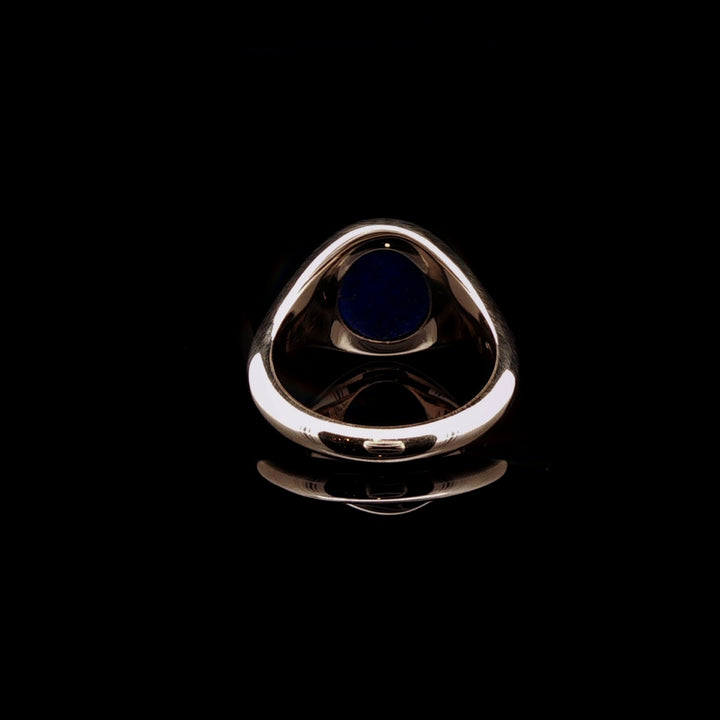 9ct Gold Oval Lapis Stone Signet Ring,4.6g