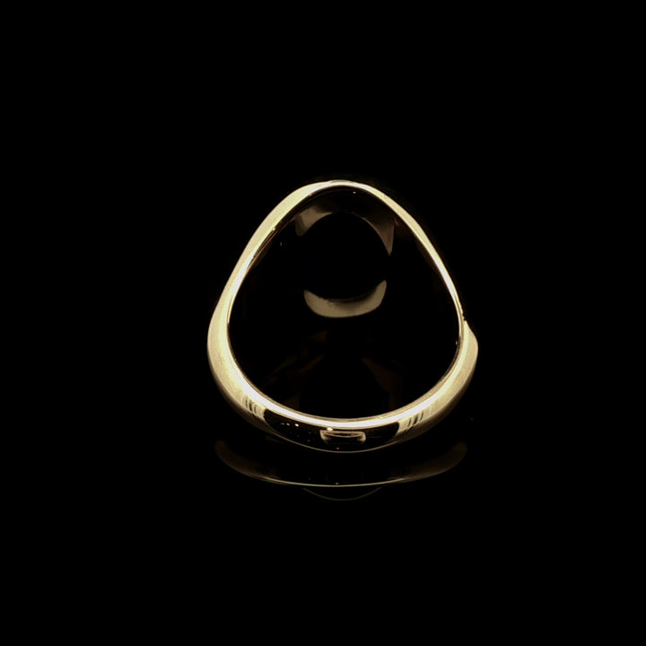 9ct Yellow Gold Oval Lapis Lazuli Stone Signet Ring, 9.6g