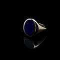 9ct Yellow Gold Oval Lapis Lazuli Stone Signet Ring, 9.6g