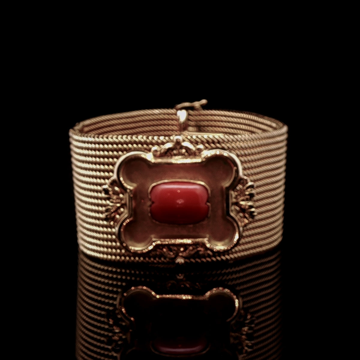 Vintage 18ct Yellow Gold Coral Mesh Bracelet, Circa 1990