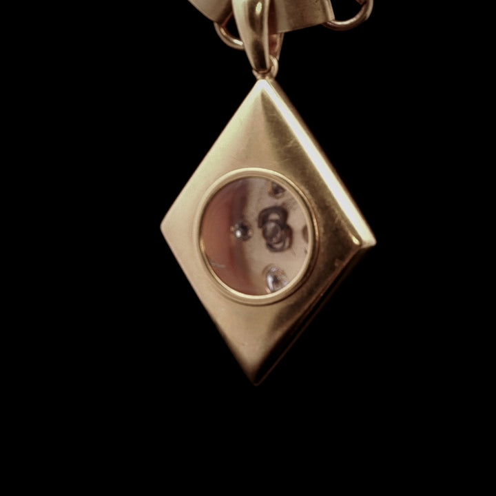Antique Victorian Fine Gold 1.05ct Diamond Pendant Necklace, Circa 1875