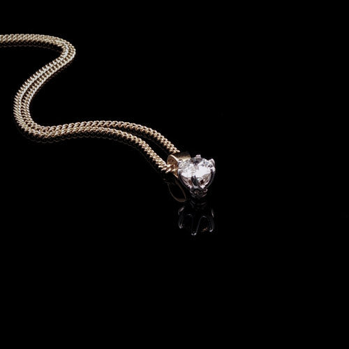 18ct Gold and Platinum Old Cut Diamond Pendant, 0.38ct