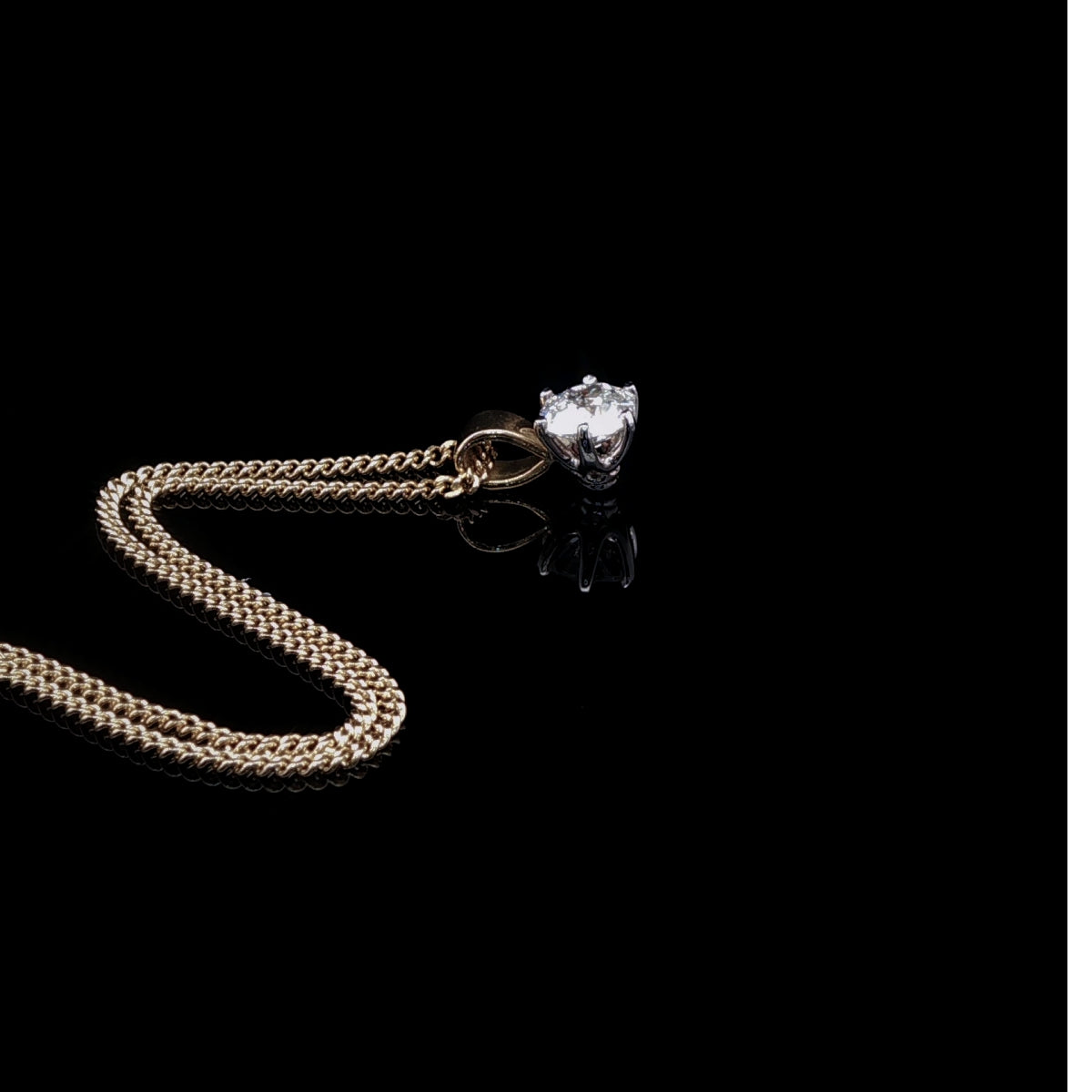 18ct Gold and Platinum Old Cut Diamond Pendant, 0.38ct