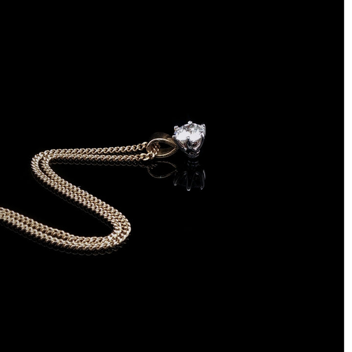 18ct Gold and Platinum Old Cut Diamond Pendant, 0.38ct