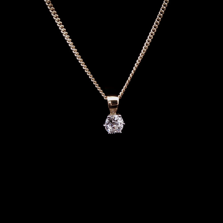 18ct Gold and Platinum Old Cut Diamond Pendant, 0.38ct