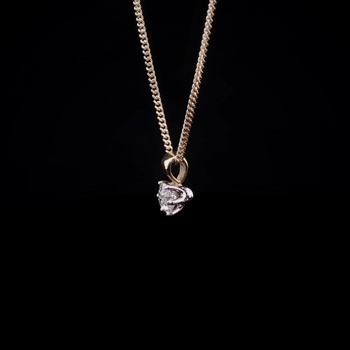 18ct Gold and Platinum Old Cut Diamond Pendant, 0.38ct
