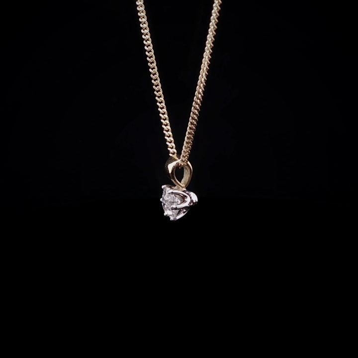 18ct Gold and Platinum Old Cut Diamond Pendant, 0.38ct
