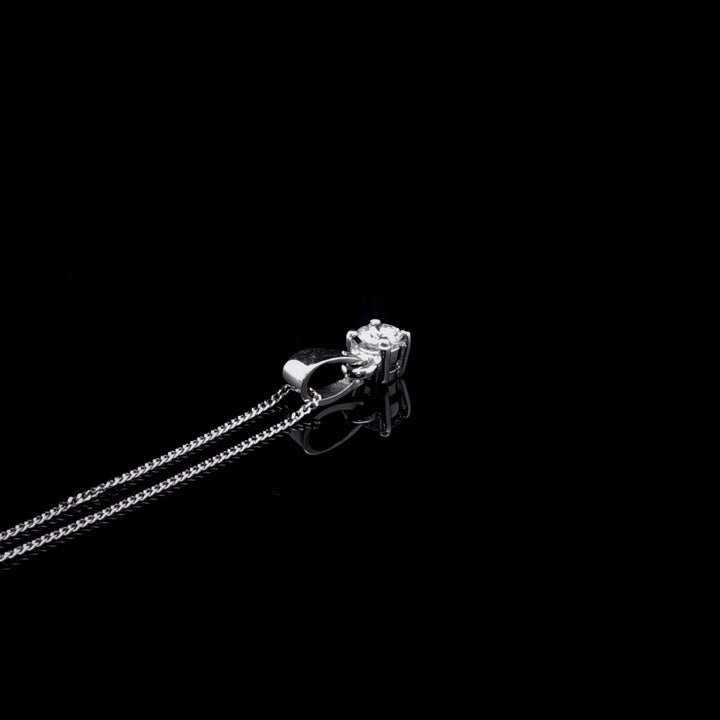 18ct White Gold Single Stone Diamond Pendant, 0.25ct