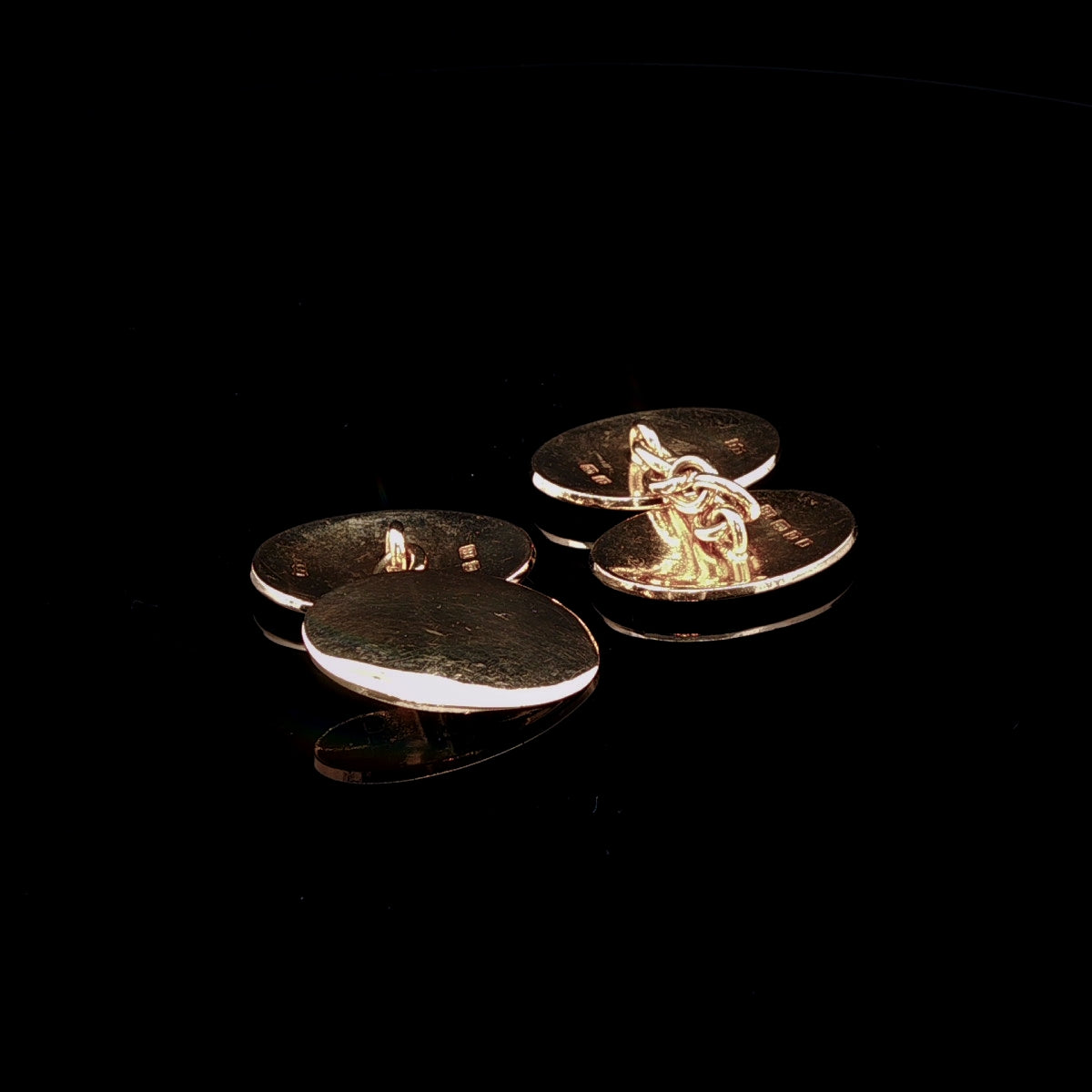 Vintage 18ct Yellow Gold Oval Cufflinks, London 1929