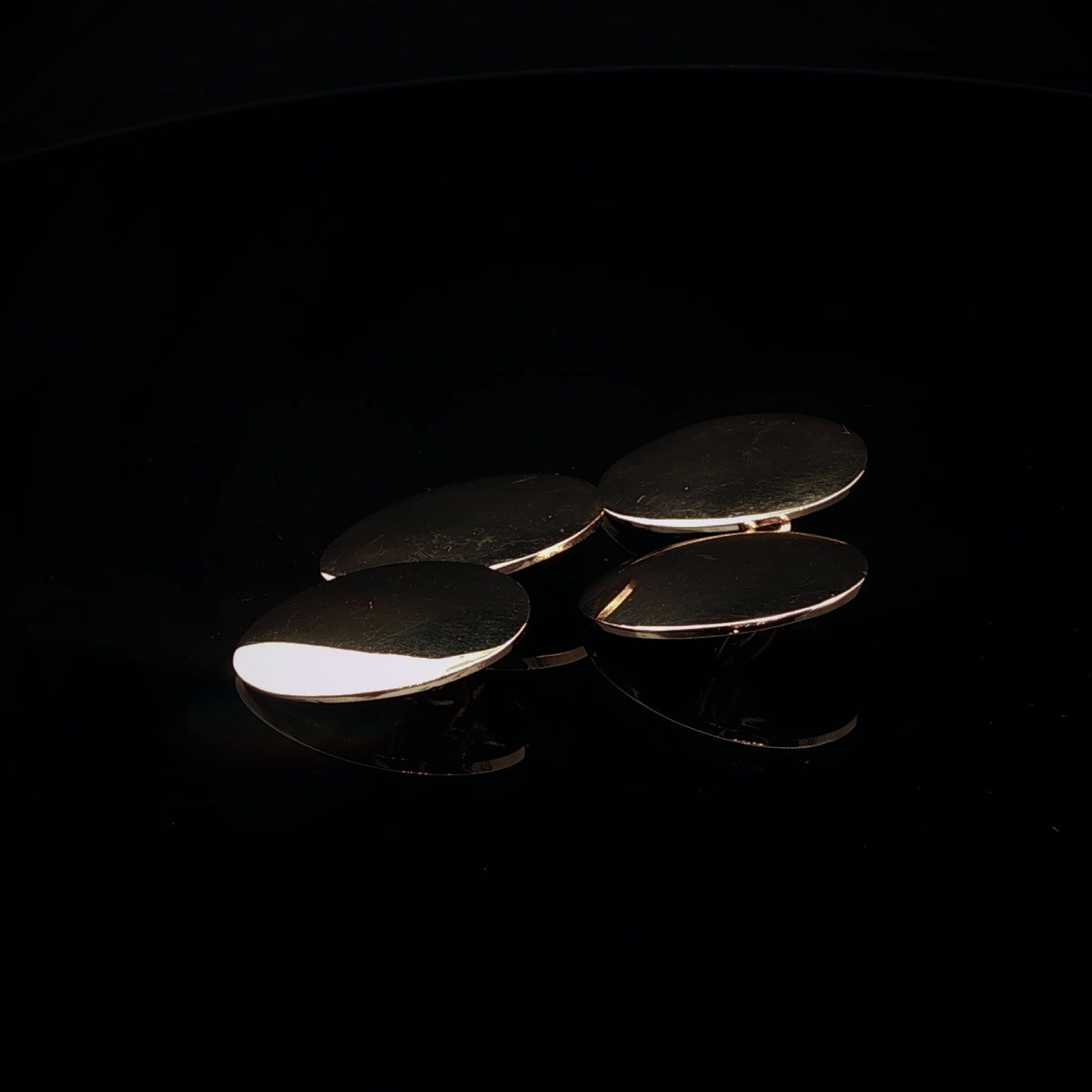 Vintage 18ct Yellow Gold Oval Cufflinks, London 1929
