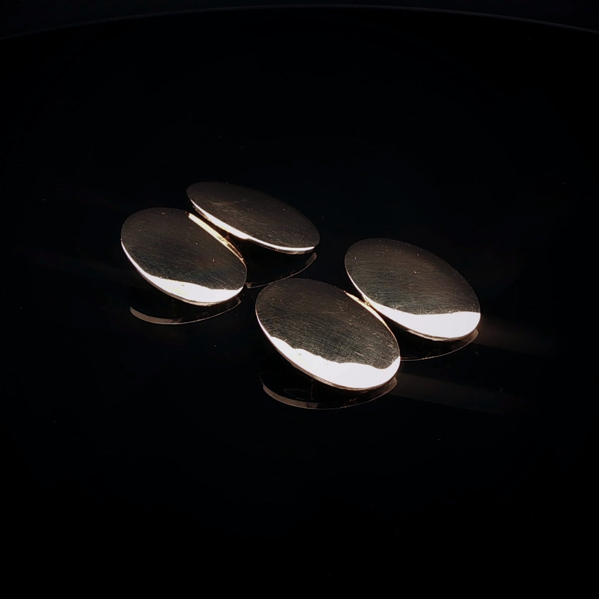 Vintage 18ct Yellow Gold Oval Cufflinks, London 1929