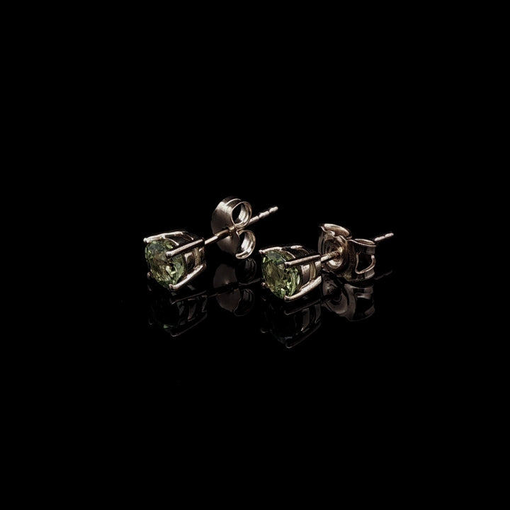 9ct Yellow Gold Round Peridot Claw Set Stud Earrings
