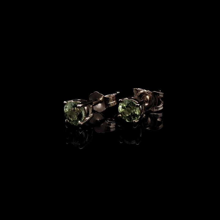 9ct Yellow Gold Round Peridot Claw Set Stud Earrings